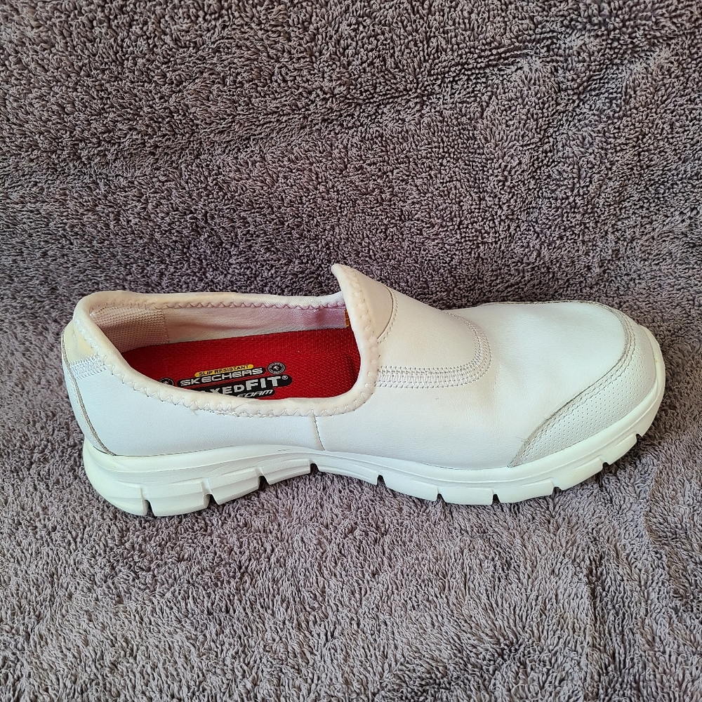 Skechers Relaxed Fit Memory Foam Slip Resistant Slip On Nurse Work Sneakers 5